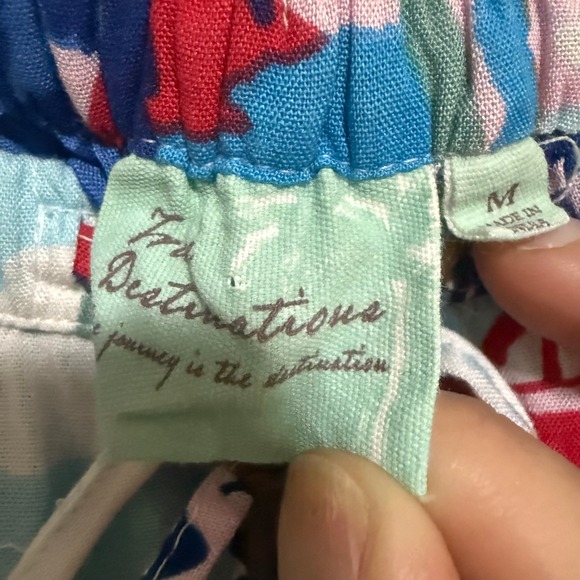 Fresh Destinations Tropical Vacation Print Rayon Wide Leg Pants Womens Medium - Picture 2 of 16